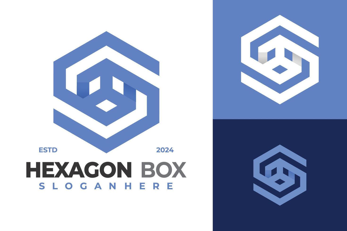 lettera S esagono scatola logo design vettore simbolo icona illustrazione