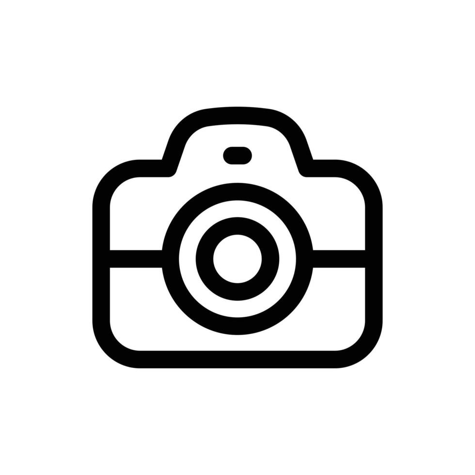 semplice telecamera linea icona isolato su un' bianca sfondo vettore