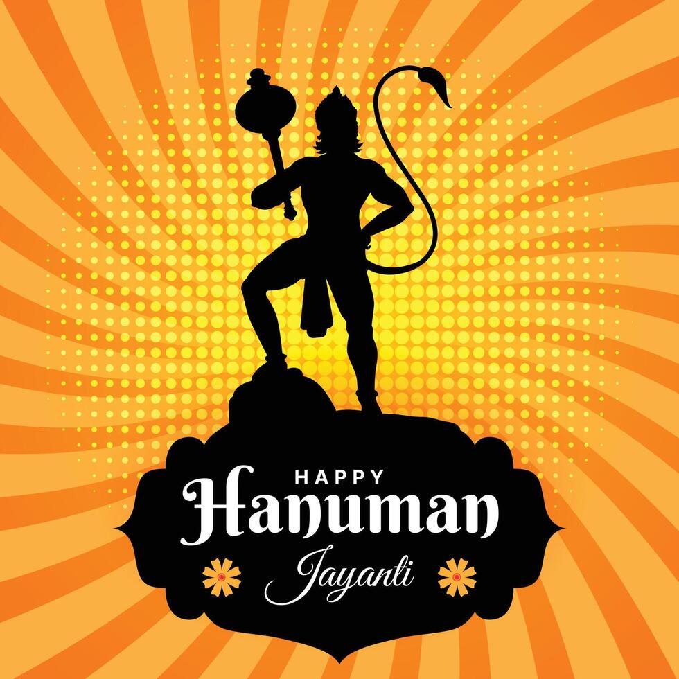 contento hanuman jayanti Festival, celebrazione di il nascita di signore hanuman, saluto carta inviare vettore