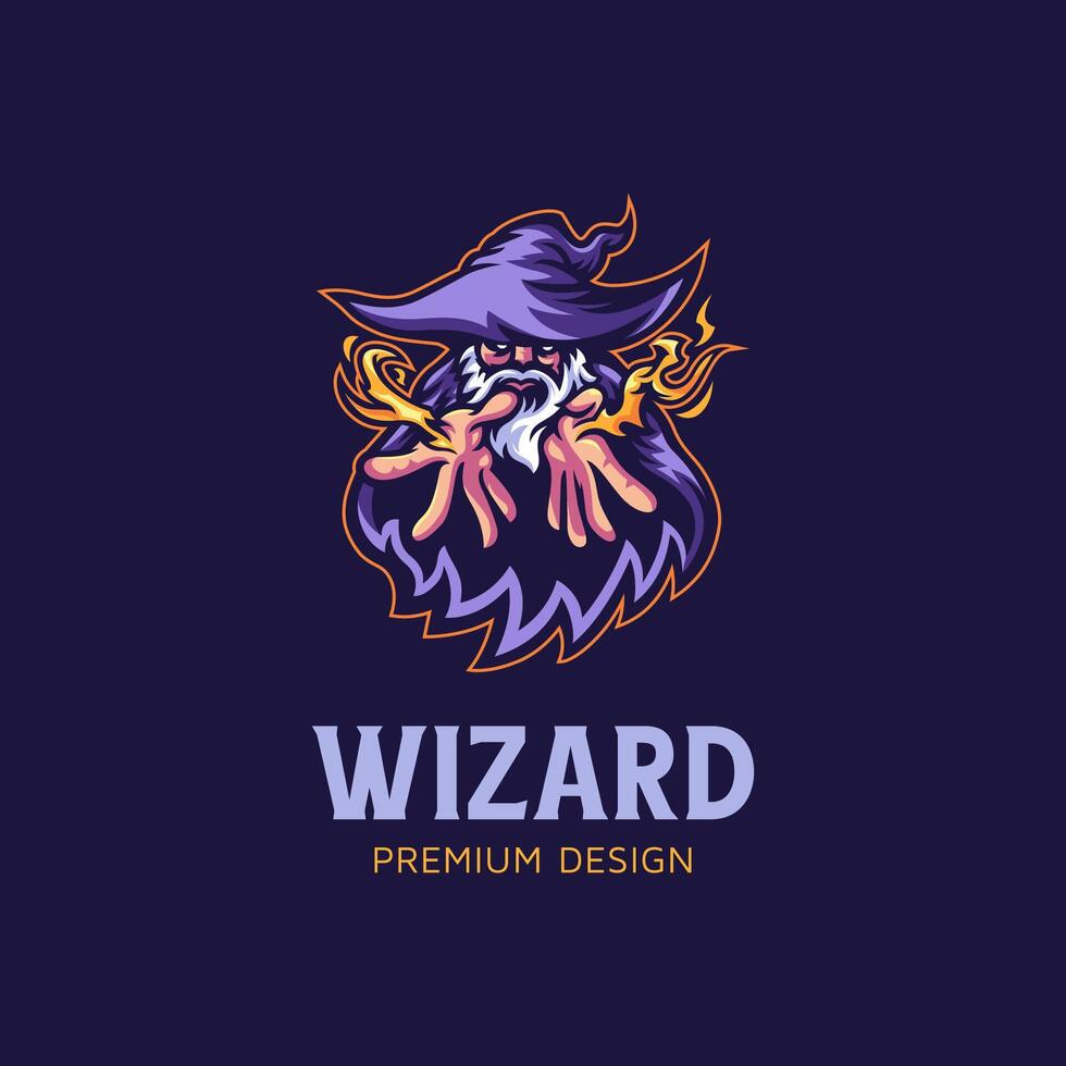 procedura guidata Magia fuoco e-sport logo design vettore illustrazione modello logo