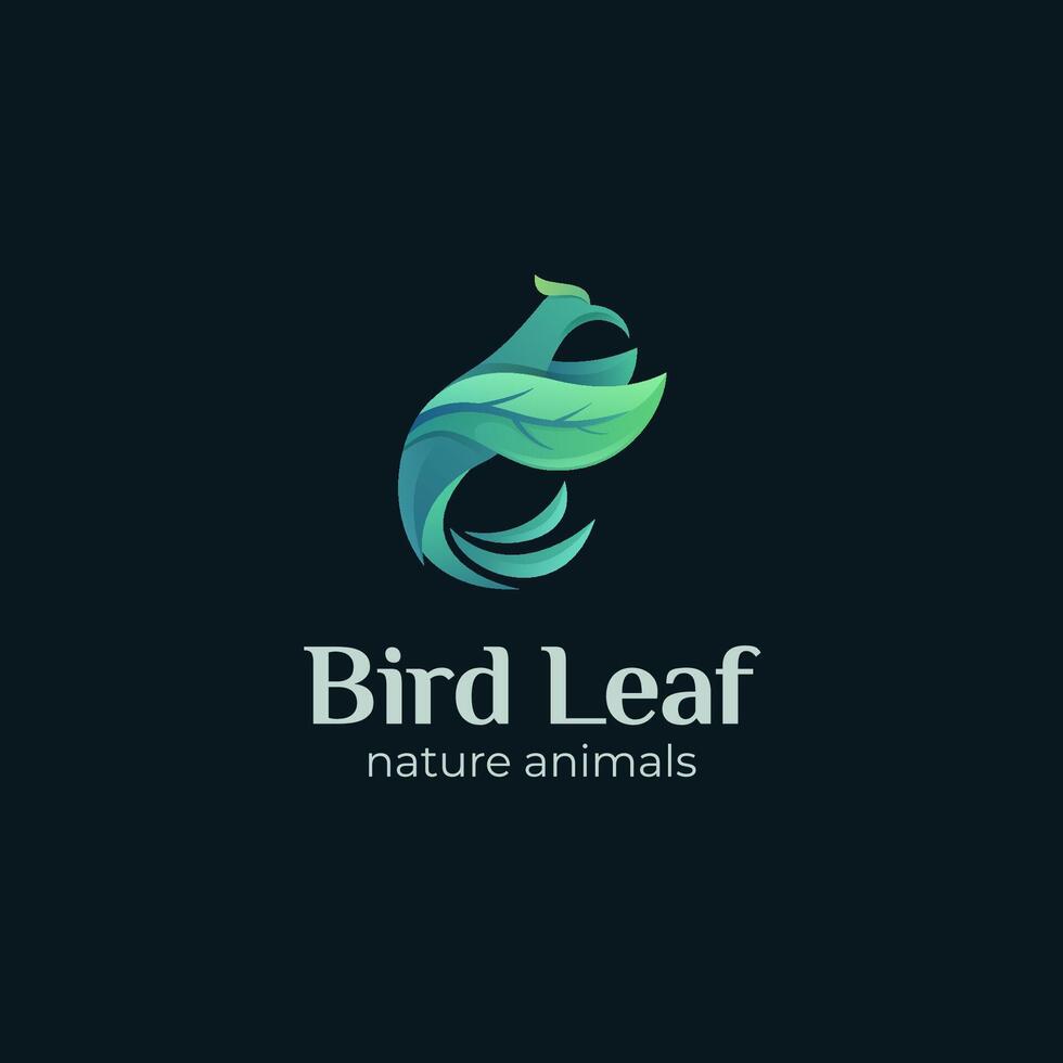 verde uccelli natura logo design illustrazione con foglia grafico elemento design concetto o colibrì vettore logo modello