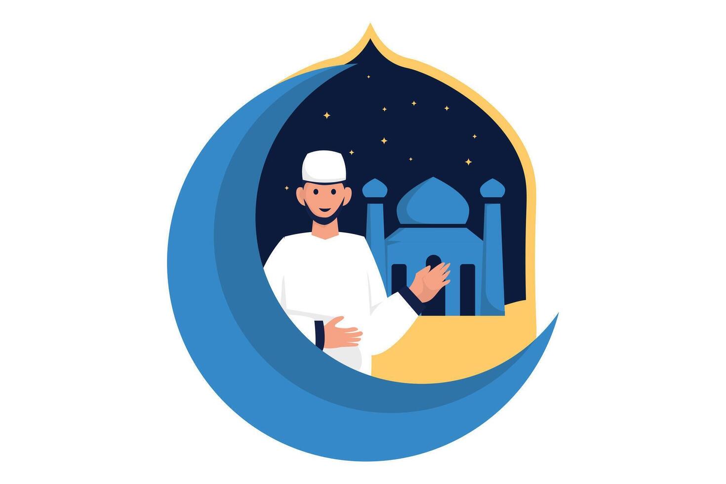 Ramadan kareem piatto design illustrazione vettore