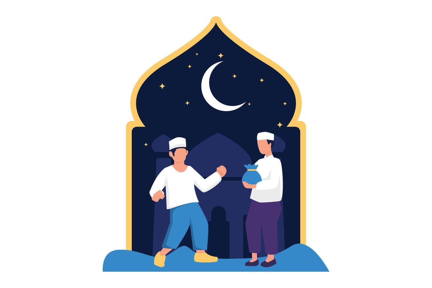 Ramadan kareem piatto design illustrazione vettore