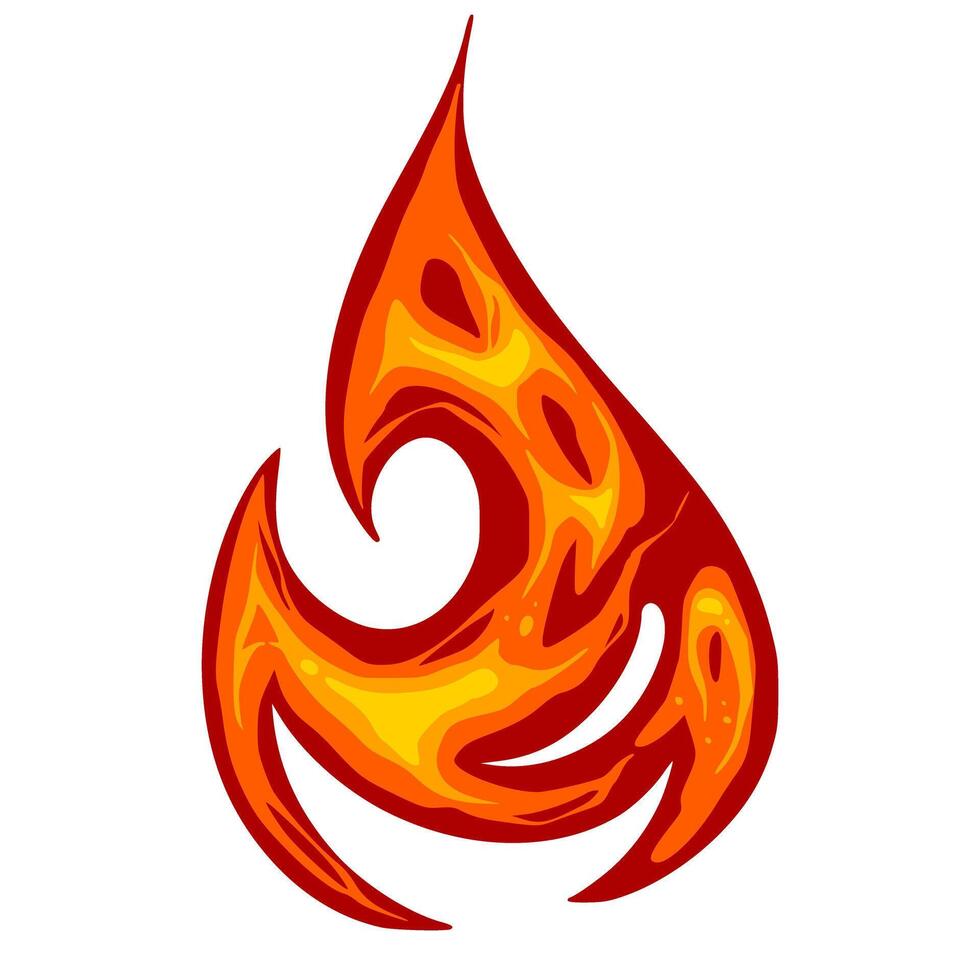 fuoco cartone animato illustrazione fuoco arte vettore. fiamme fuoco vettore