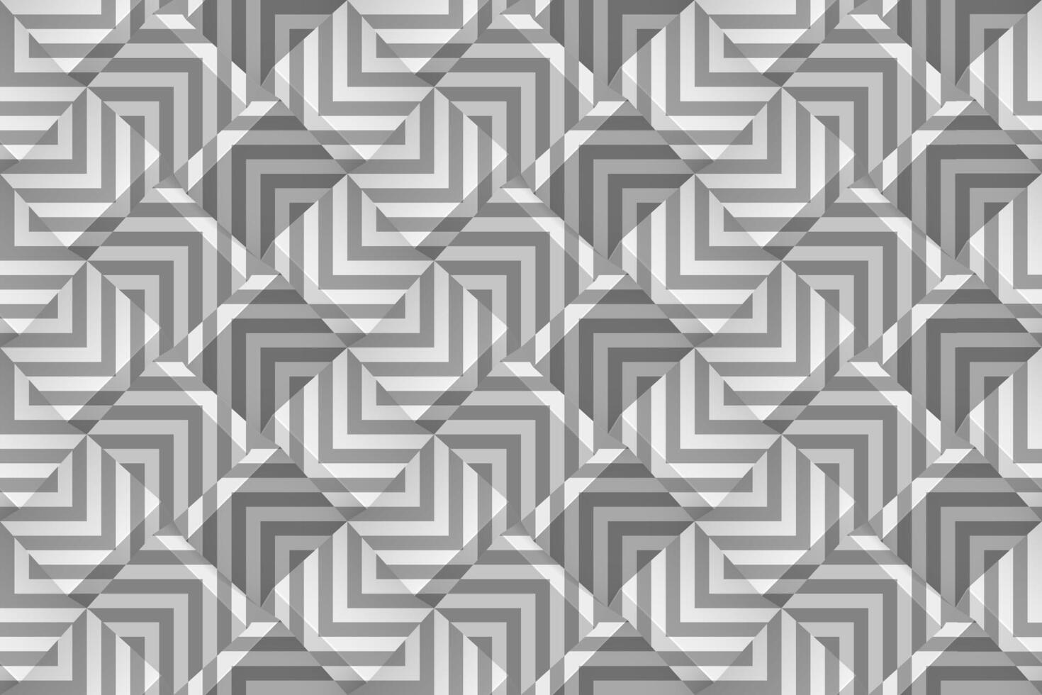 monocromatico geometrico senza soluzione di continuità modello con grigio strisce. modello per sfondi, tessile, tessuto, involucro carta, sfondi. vettore struttura con un ottico effetto. vettore illustrazione con 3d cubi.