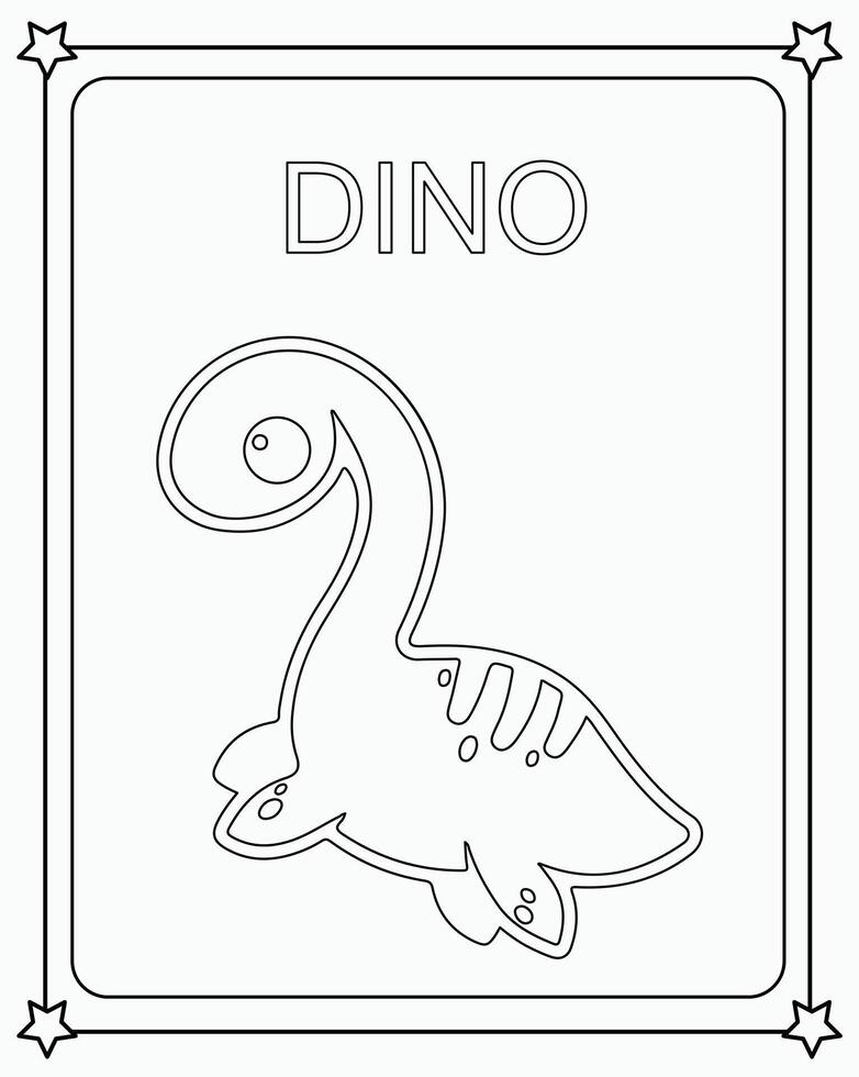 disegno vettore colorazione libro illustrazione dino