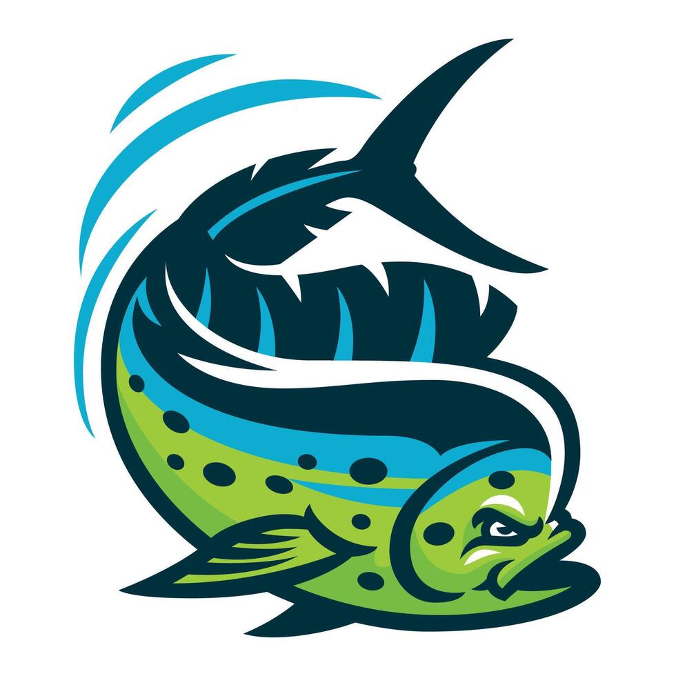 dorado pesce portafortuna logo illustrazione vettore