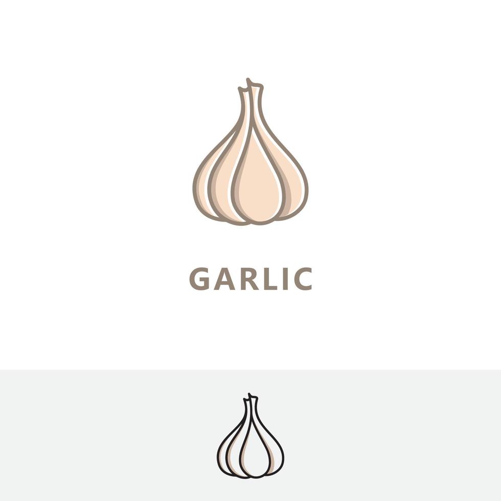 illustrazione vettoriale dell'icona del logo dell'aglio