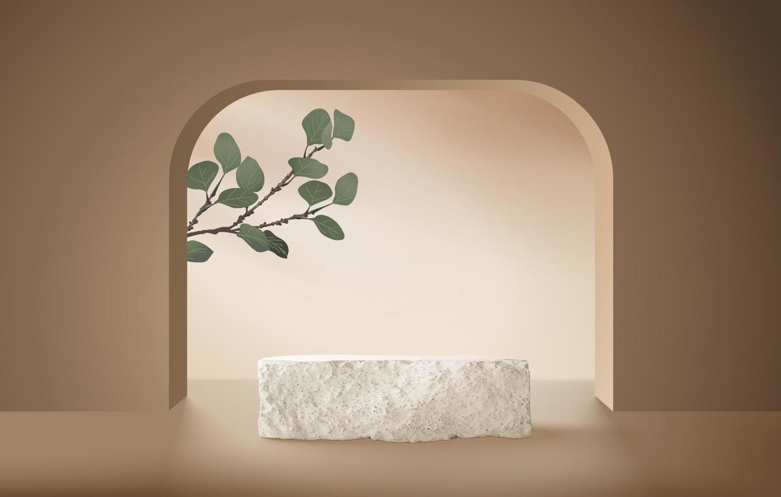 scena minimale astratta del cilindro con piattaforma geometrica. rendering 3d di vettore di sfondo estivo con podio. stand per mostrare prodotti cosmetici. palcoscenico su piedistallo moderno 3d studio beige pastello