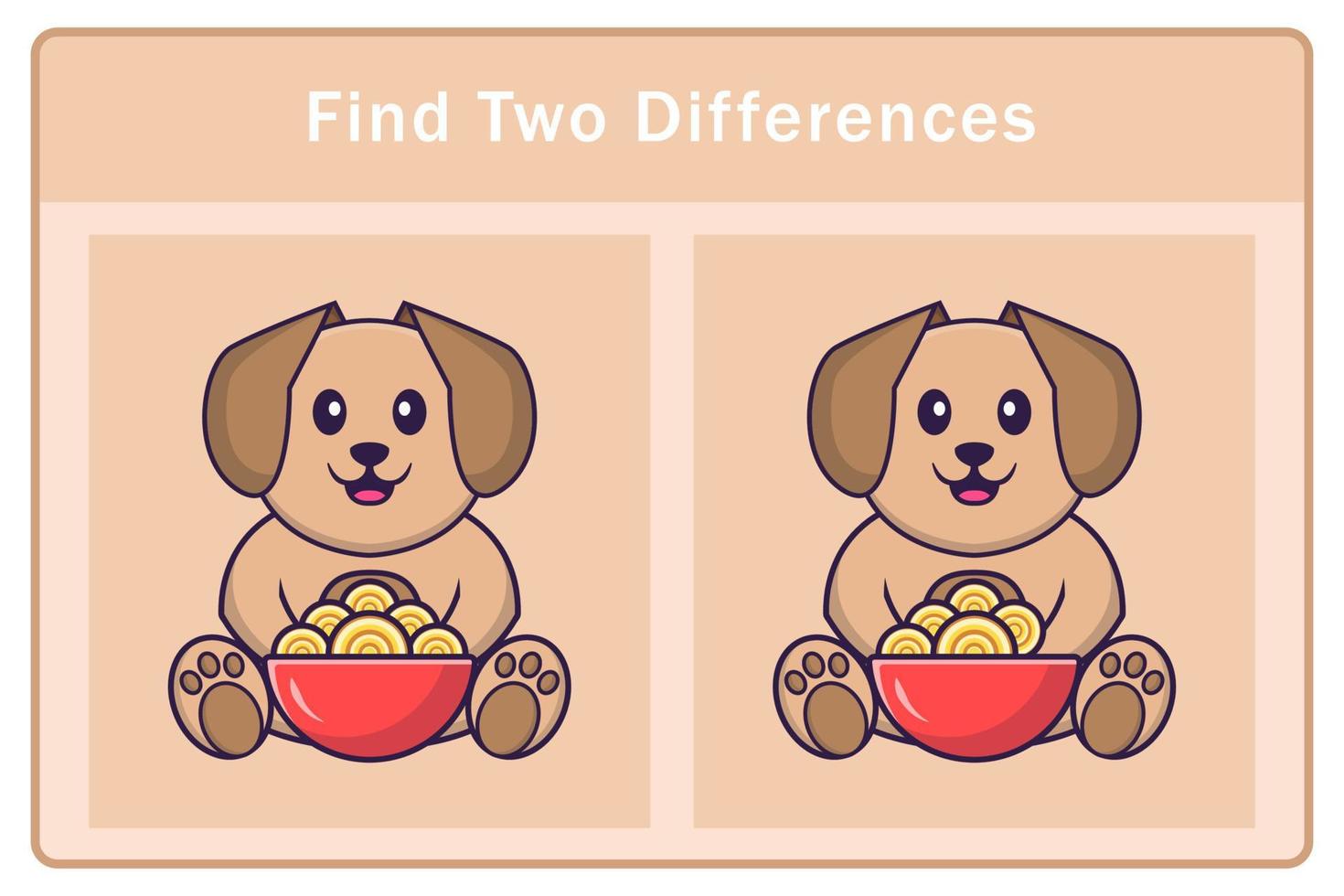 simpatico personaggio dei cartoni animati di cane. trovare differenze. gioco educativo per bambini. illustrazione vettoriale dei cartoni animati