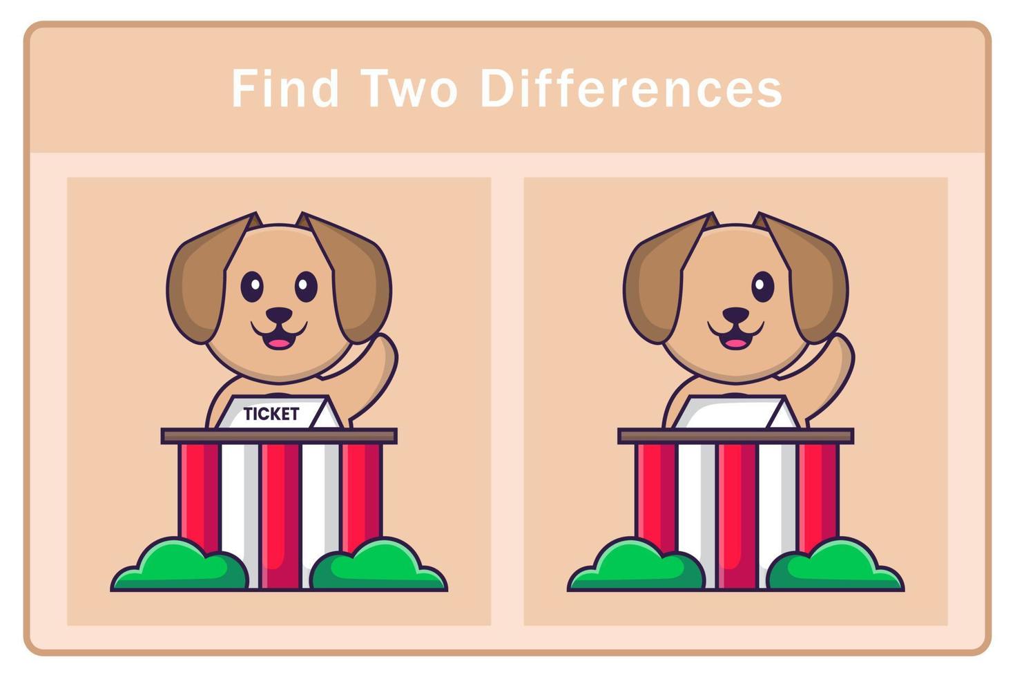 simpatico personaggio dei cartoni animati di cane. trovare differenze. gioco educativo per bambini. illustrazione vettoriale dei cartoni animati