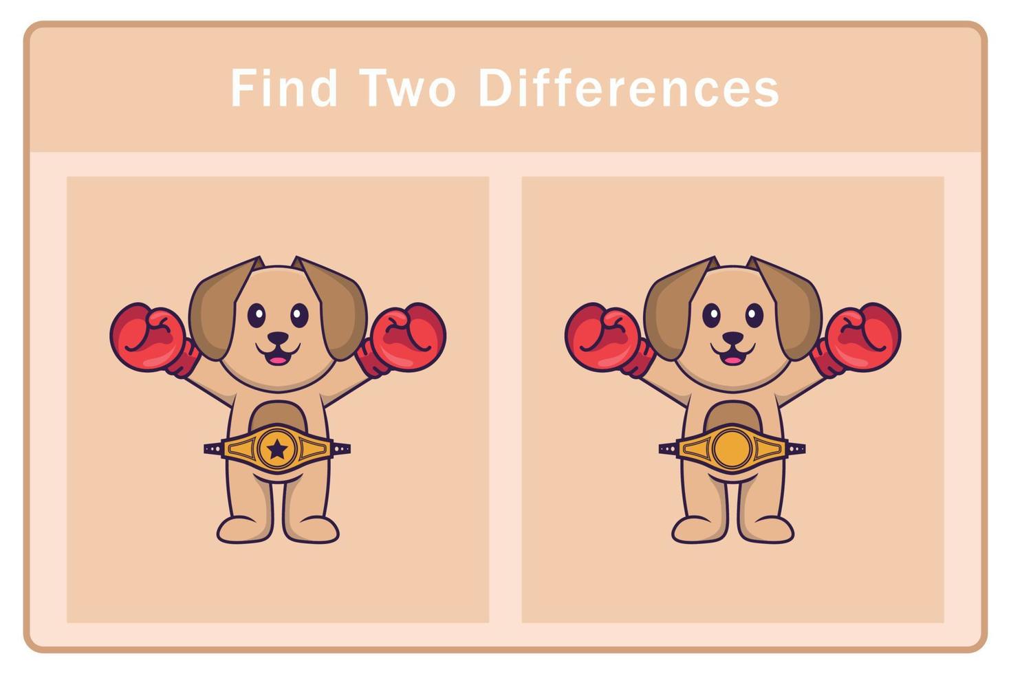 simpatico personaggio dei cartoni animati di cane. trovare differenze. gioco educativo per bambini. illustrazione vettoriale dei cartoni animati