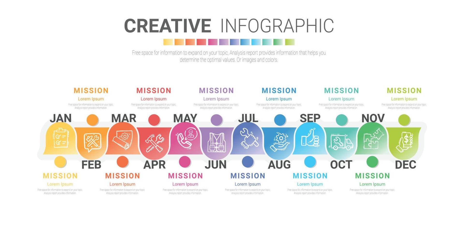 elemento di infografica design per tutto il mese vettore