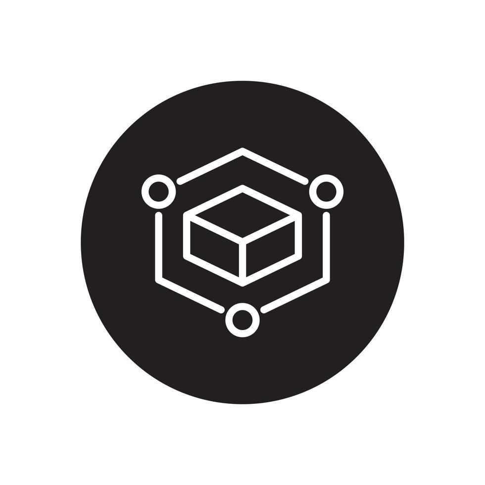 icona del glifo blockchain vettore