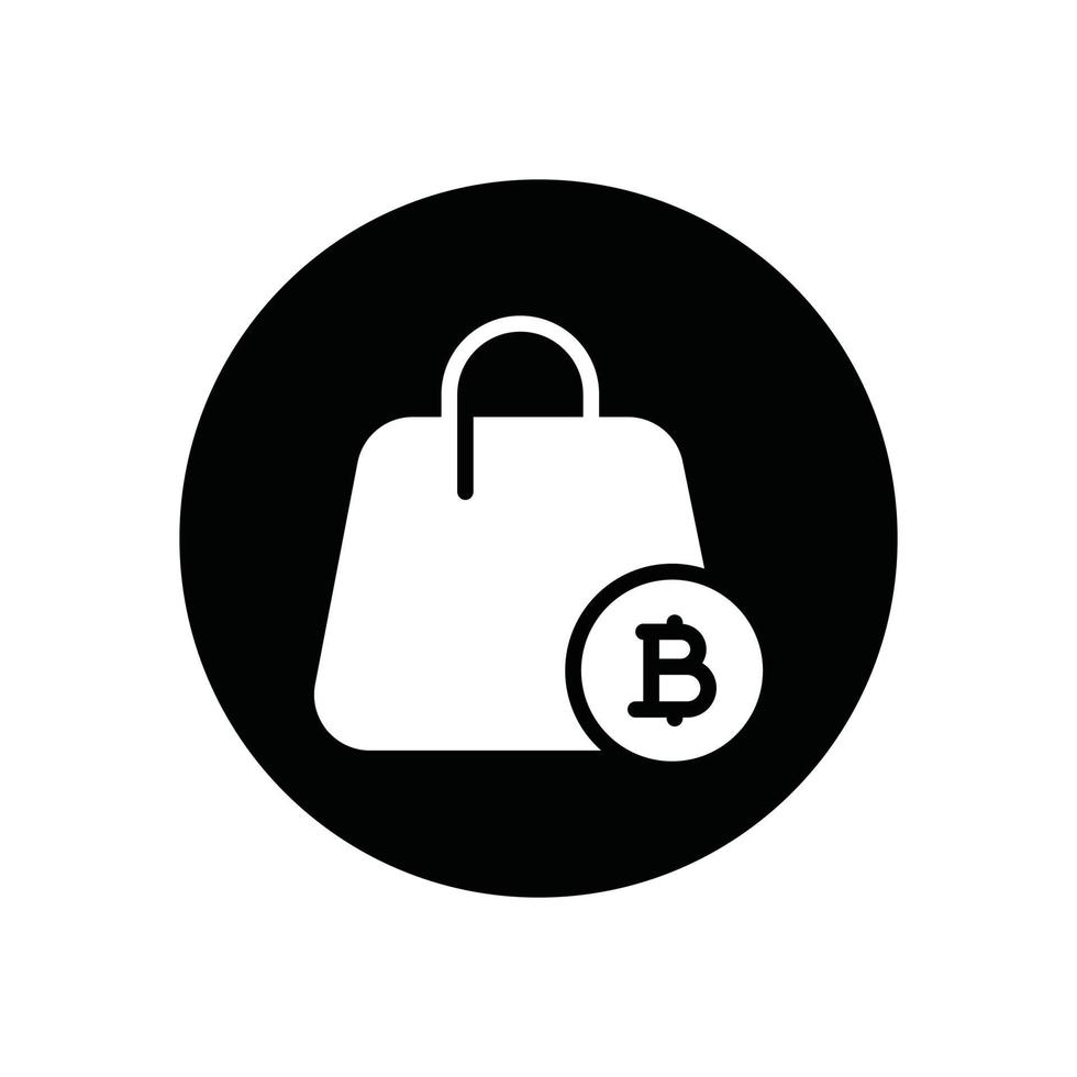 borsa bitcoin icona glifo vettore