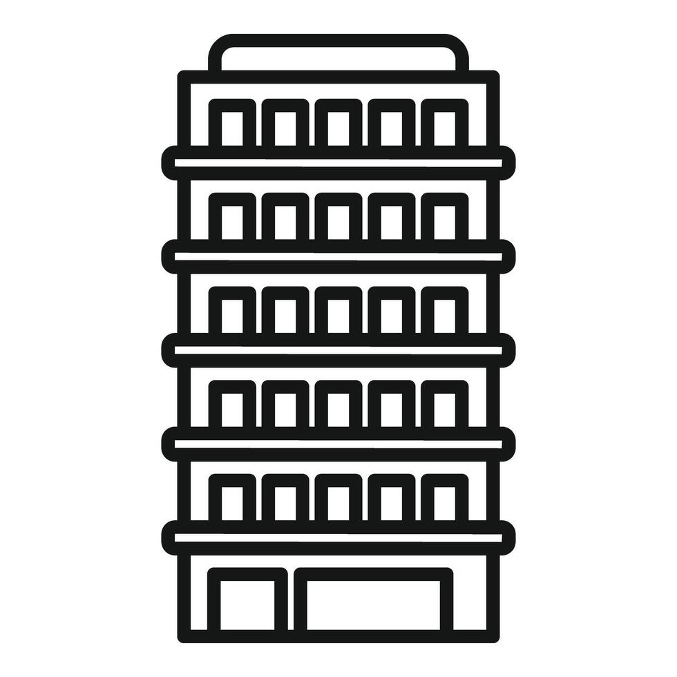 pavimento multipiano edificio icona schema vettore. piccolo strada la zona vettore