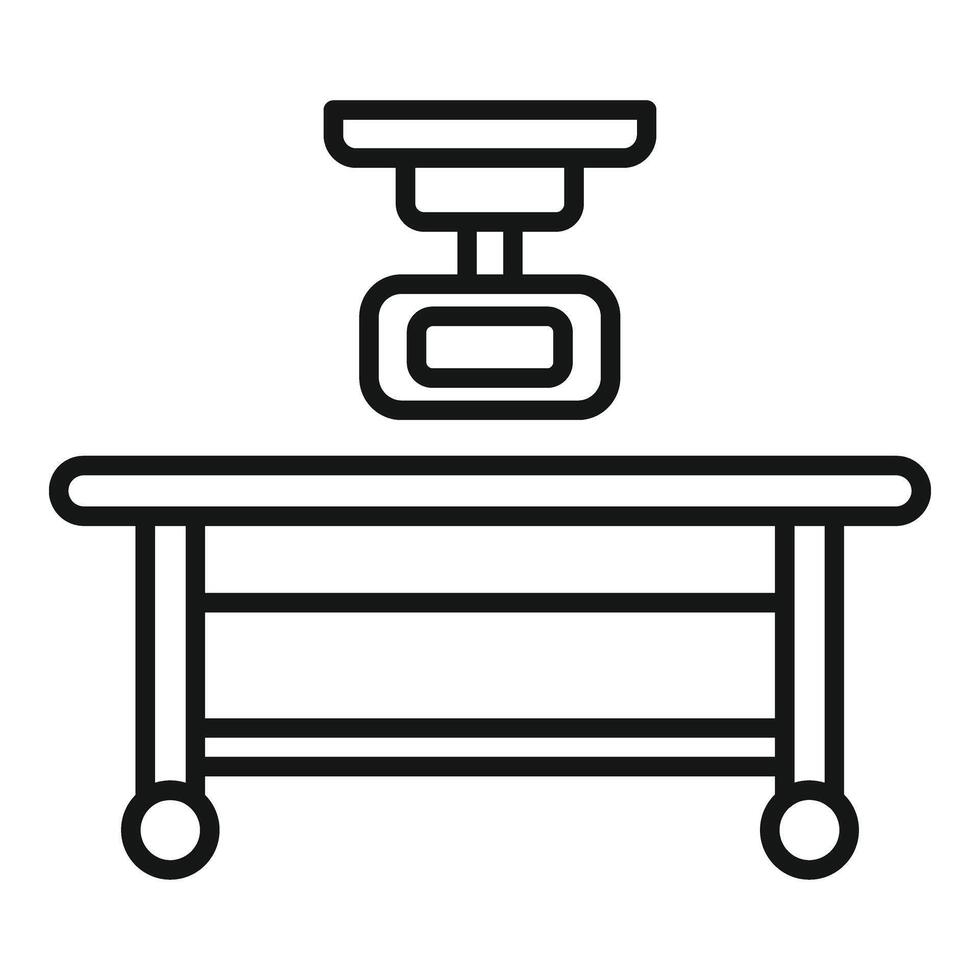 fluorografia letto controllo icona schema vettore. macchina diagnosi vettore