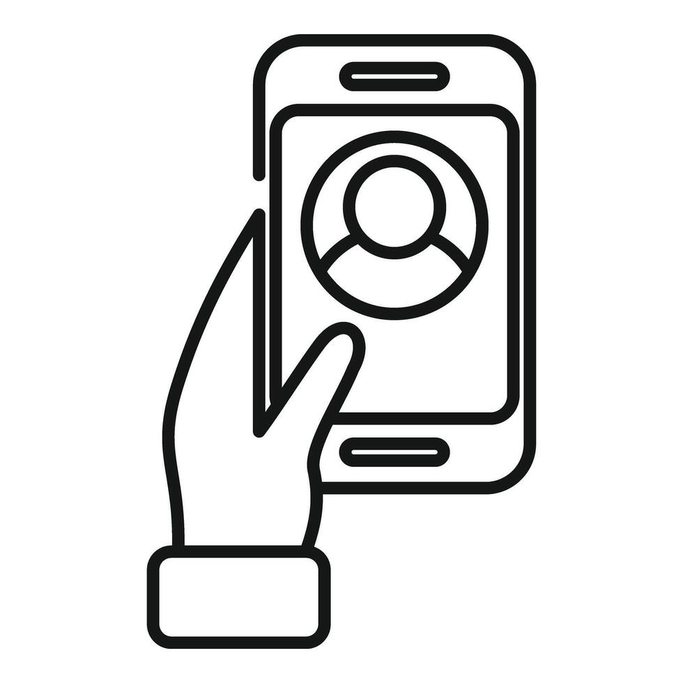 Telefono modificare avatar icona schema vettore. in linea media soddisfare vettore