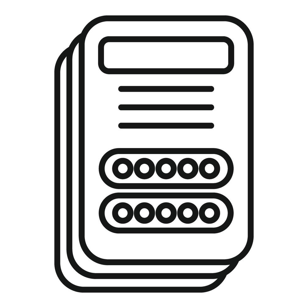 documento parola d'ordine icona schema vettore. accesso computer vettore