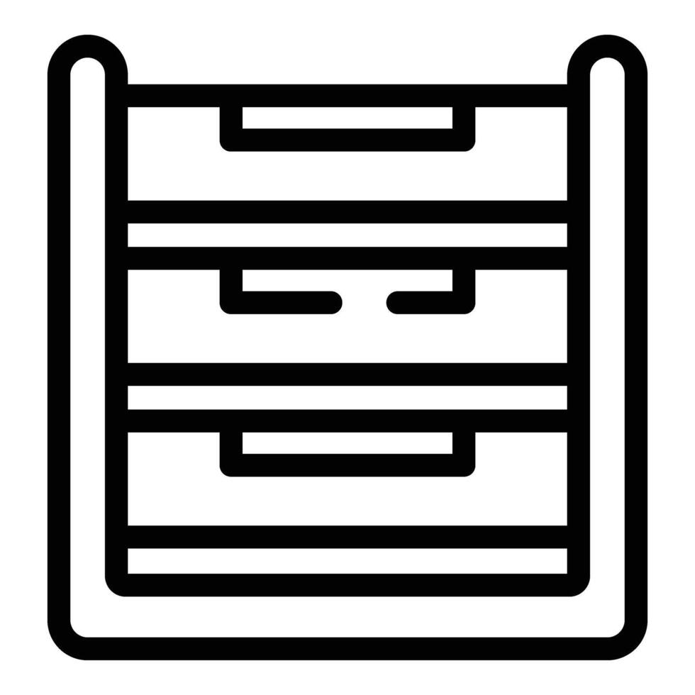 documento Conservazione icona schema vettore. scrivania organizzatore vassoio vettore