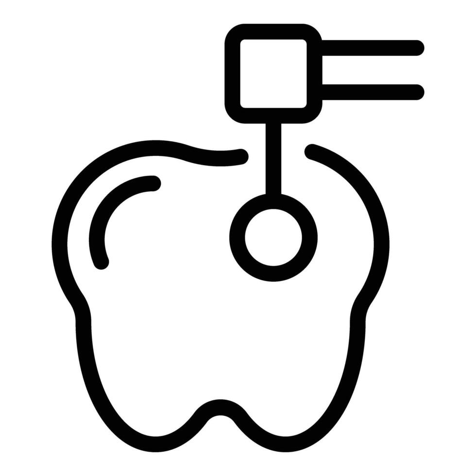 denti pulizia icona schema vettore. stomatologia trattamento vettore