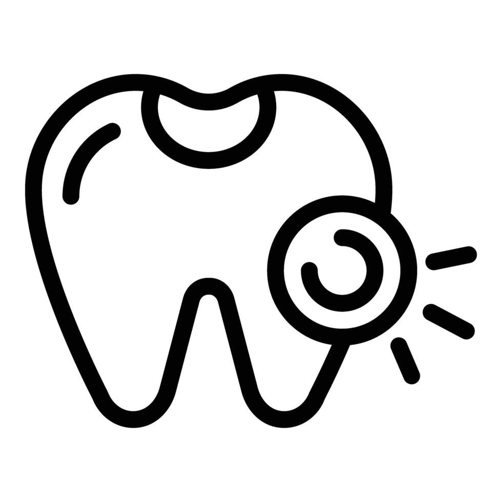 denti analgesico icona schema vettore. mal di denti tavoletta vettore