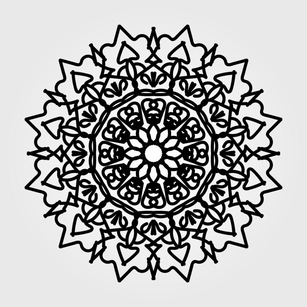 ornamento indiano carta bianca nera con mandala vettore