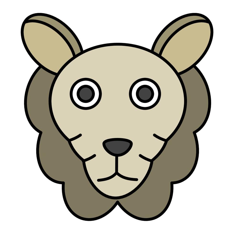 simpatico cartone animato agnello face.vector illustration vettore
