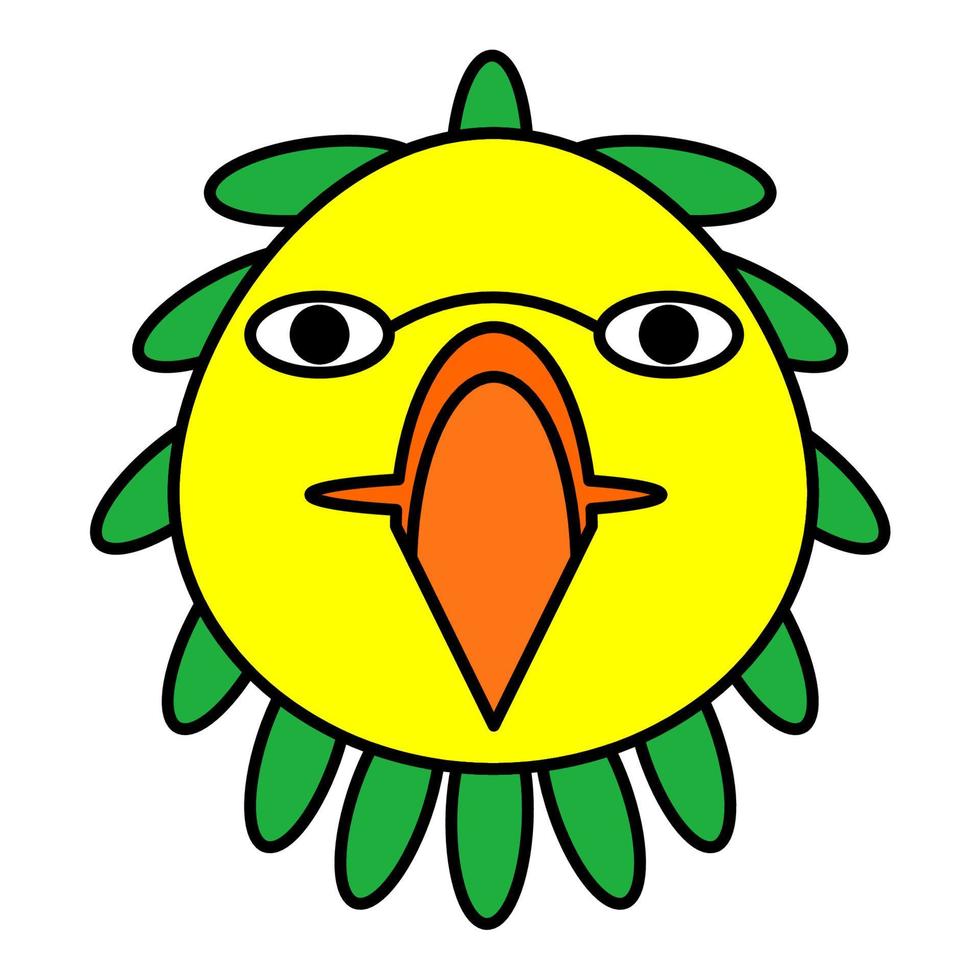 simpatico cartone animato uccello face.vector illustration vettore
