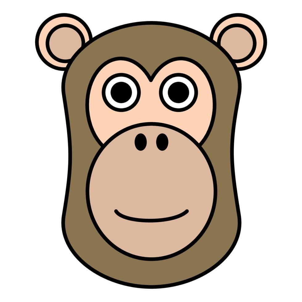 simpatico cartone animato babbuino face.vector illustration vettore
