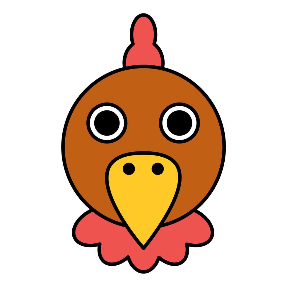 simpatico cartone animato pollo face.vector illustration vettore