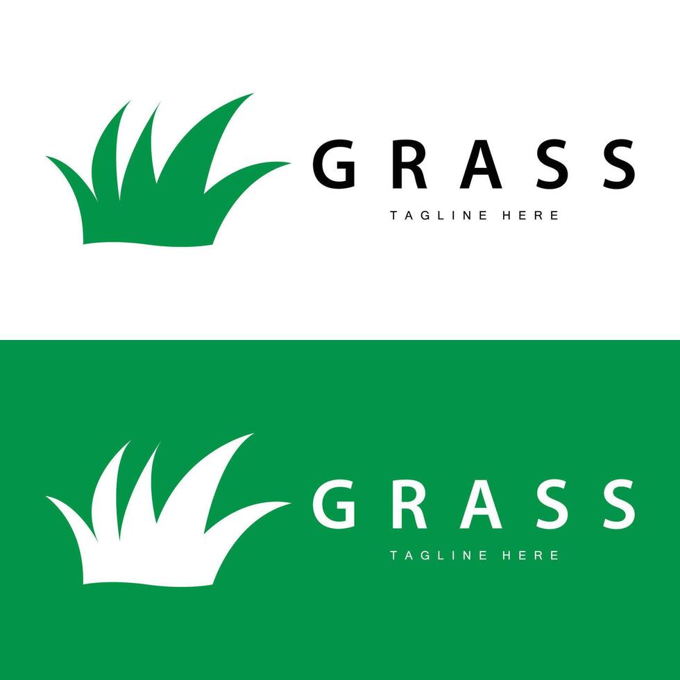 azienda agricola illustrazione verde erba logo design semplice naturale erba vettore modello
