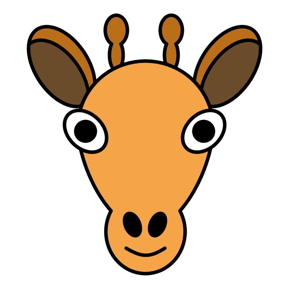 simpatico cartone animato giraffa face.vector illustration vettore