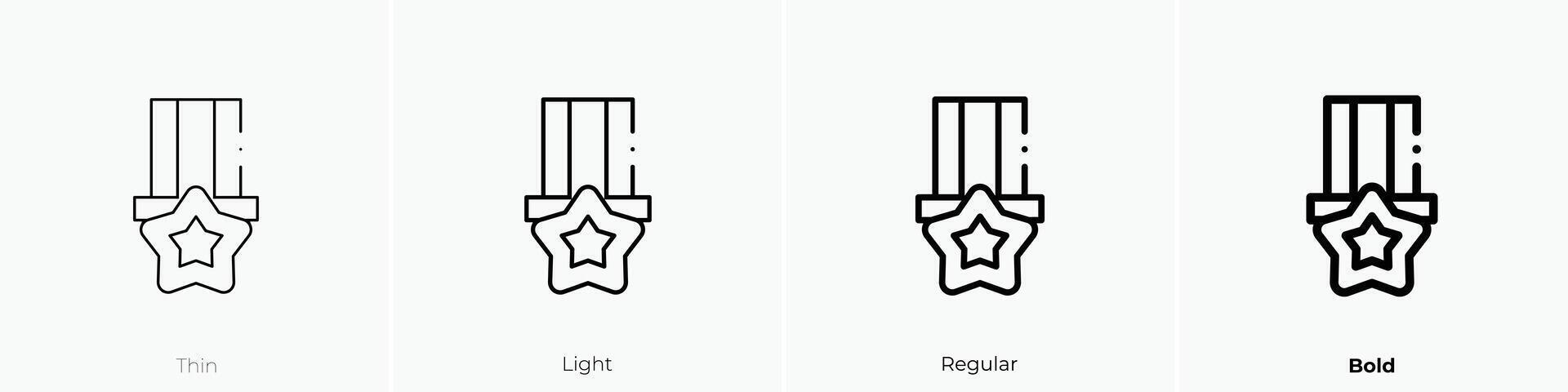 medaglia icona. sottile, luce, regolare e grassetto stile design isolato su bianca sfondo vettore