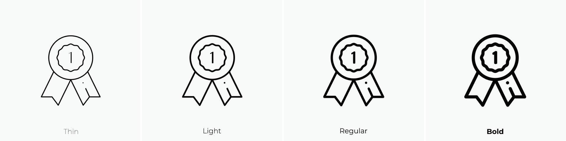 medaglia icona. sottile, luce, regolare e grassetto stile design isolato su bianca sfondo vettore