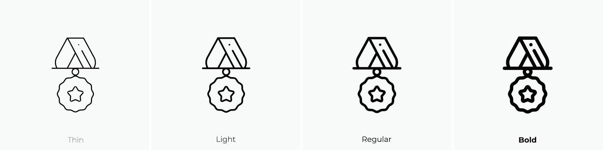 medaglia icona. sottile, luce, regolare e grassetto stile design isolato su bianca sfondo vettore