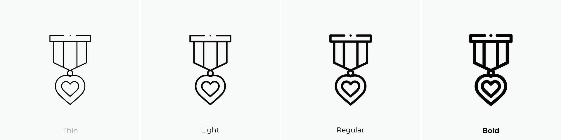 medaglia icona. sottile, luce, regolare e grassetto stile design isolato su bianca sfondo vettore