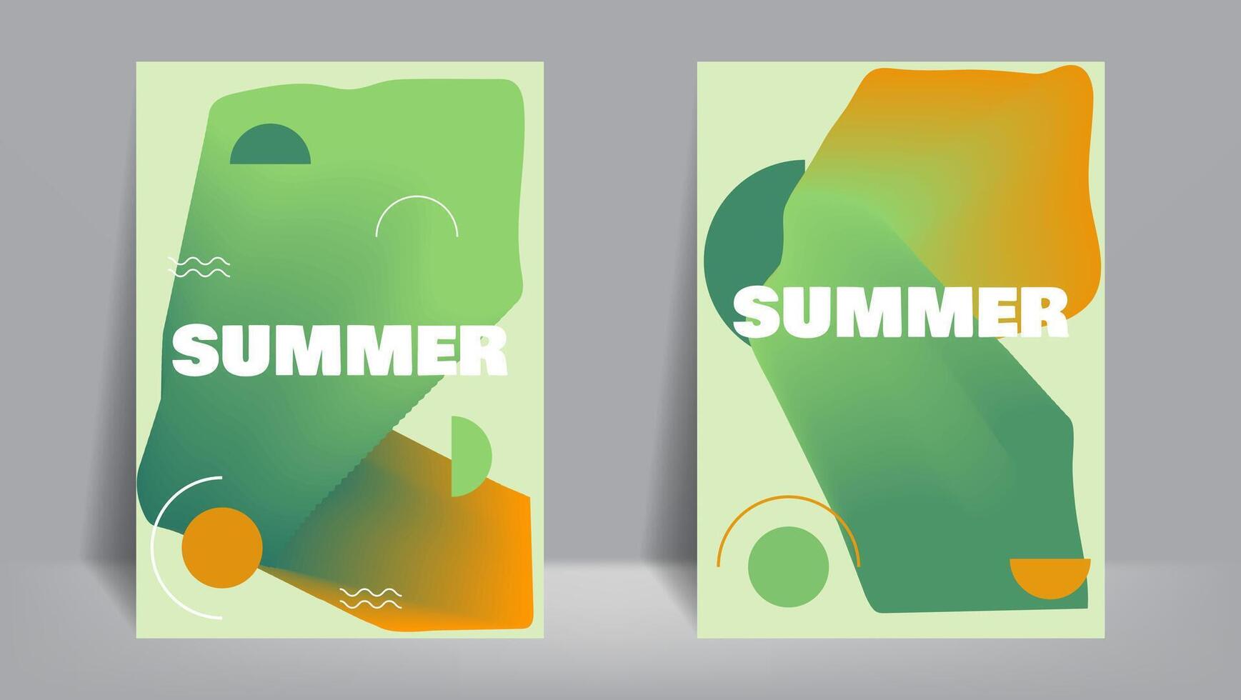 astratto copertina sfondo con verde e arancia. estate manifesto sfondo. vettore illustrazione