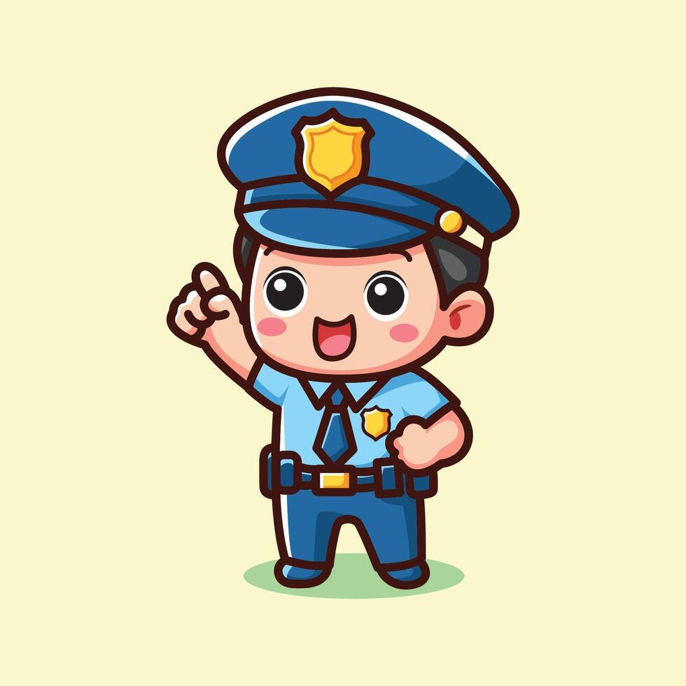 carino vettore design illustrazione di poco poliziotto