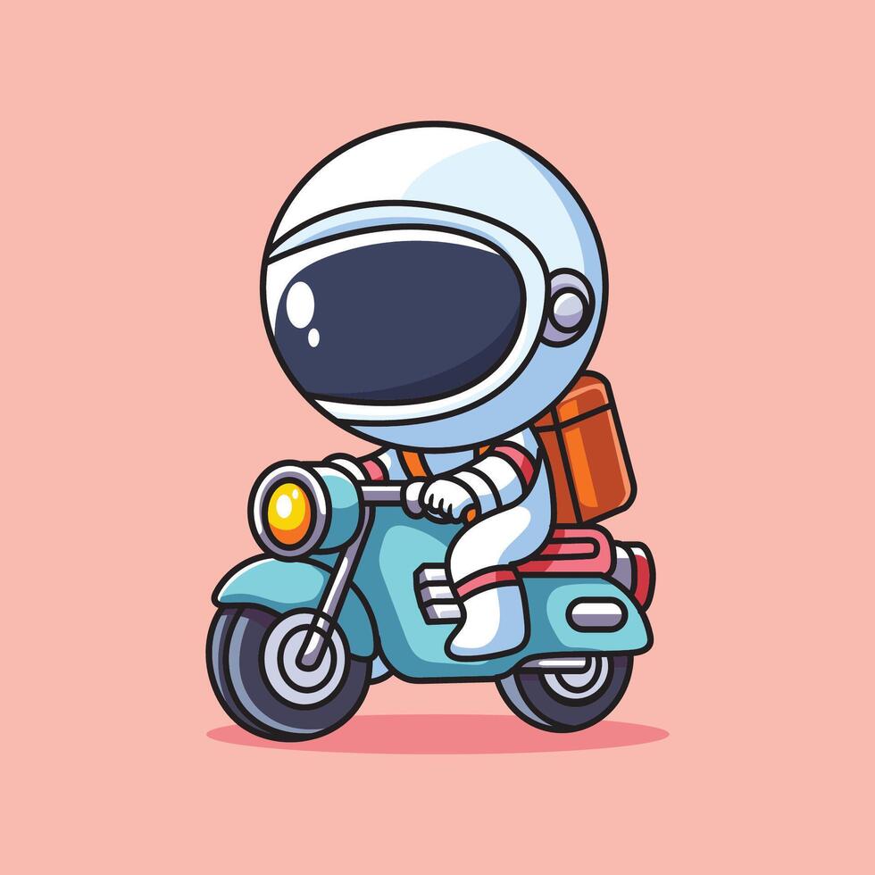 carino vettore design illustrazione di un astronauta guida