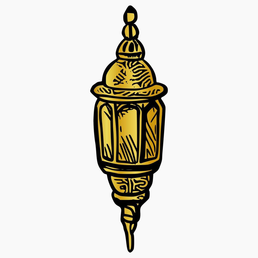 Ramadan d'oro lanterna. vettore illustrazione