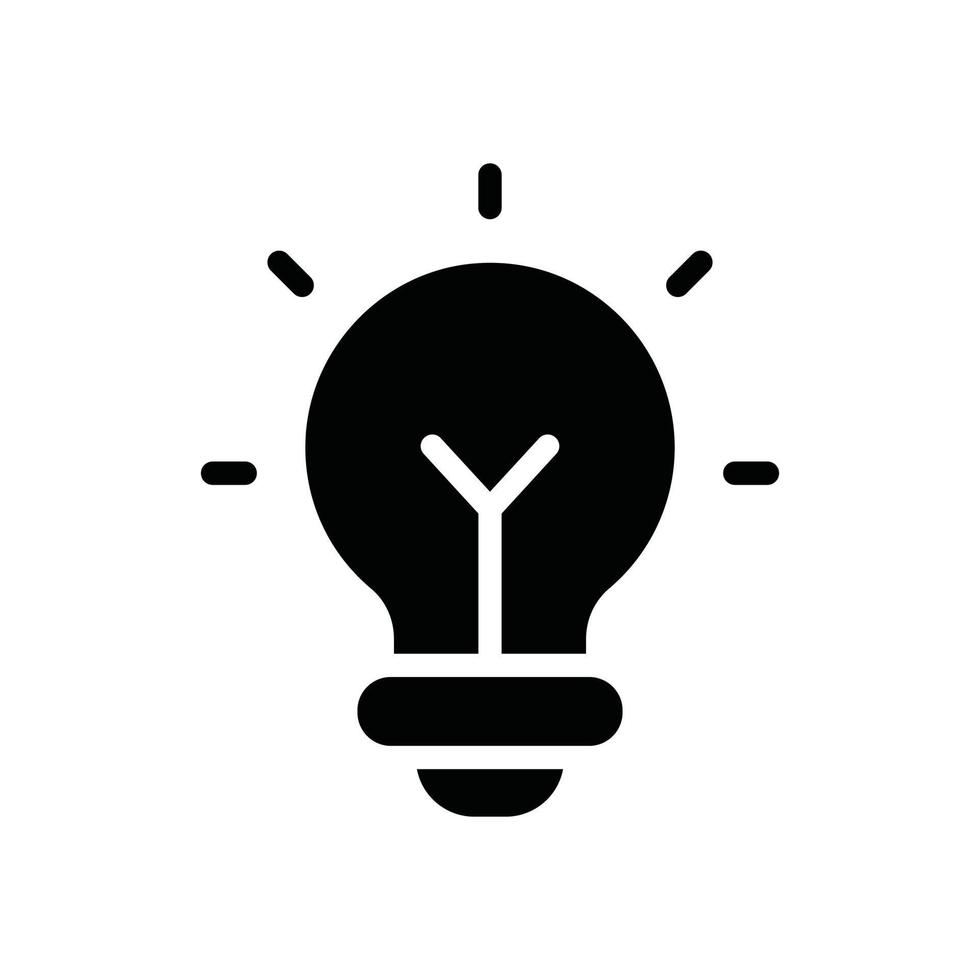 icona del glifo con lampadina a led vettore