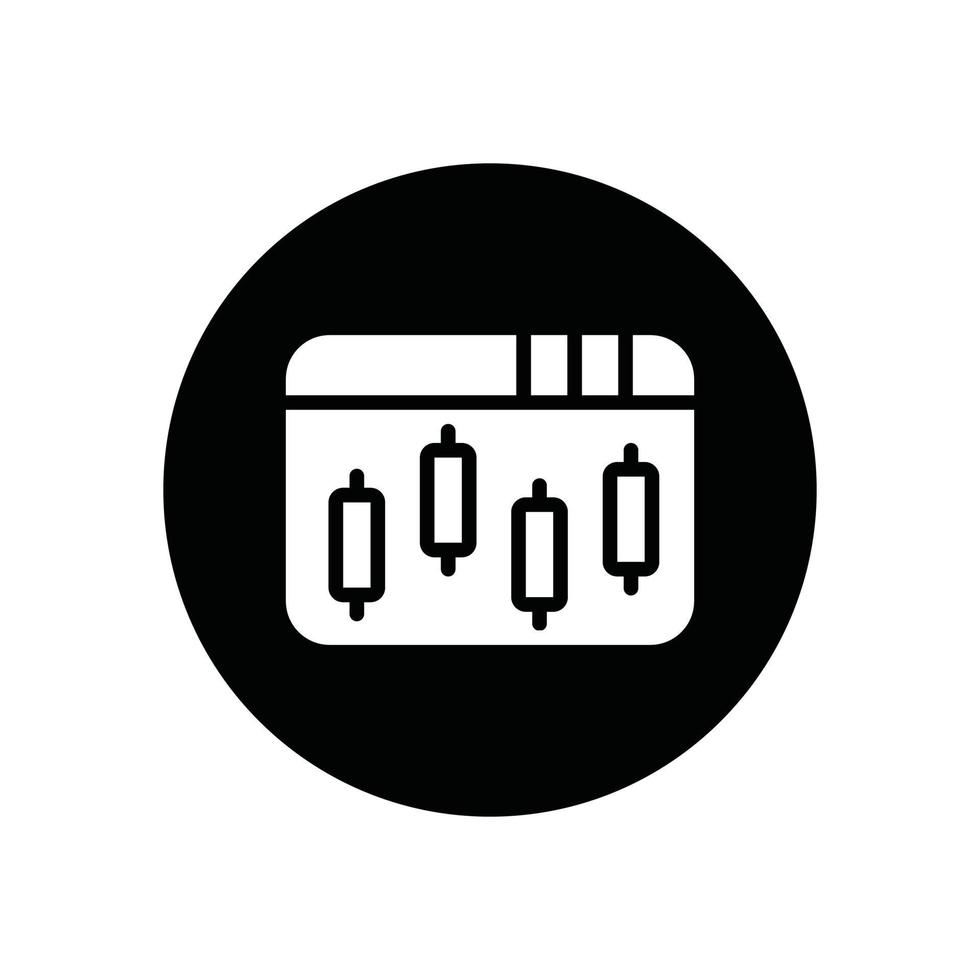 icona del glifo con grafico a barre vettore