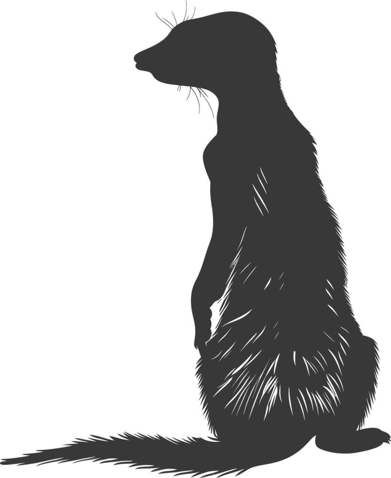 ai generato silhouette meerkat animale nero colore solo vettore