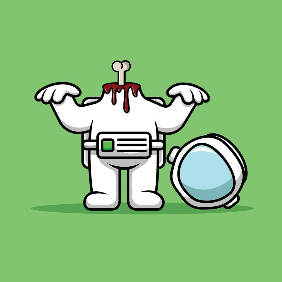 simpatica illustrazione di zombie astronauta vettore