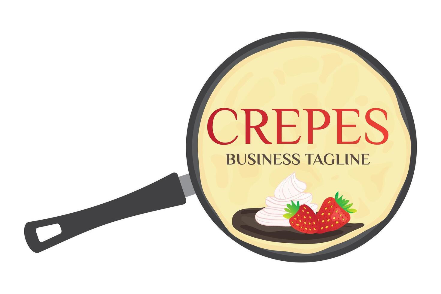 crepes o Pancakes nel crespo padella logo vettore