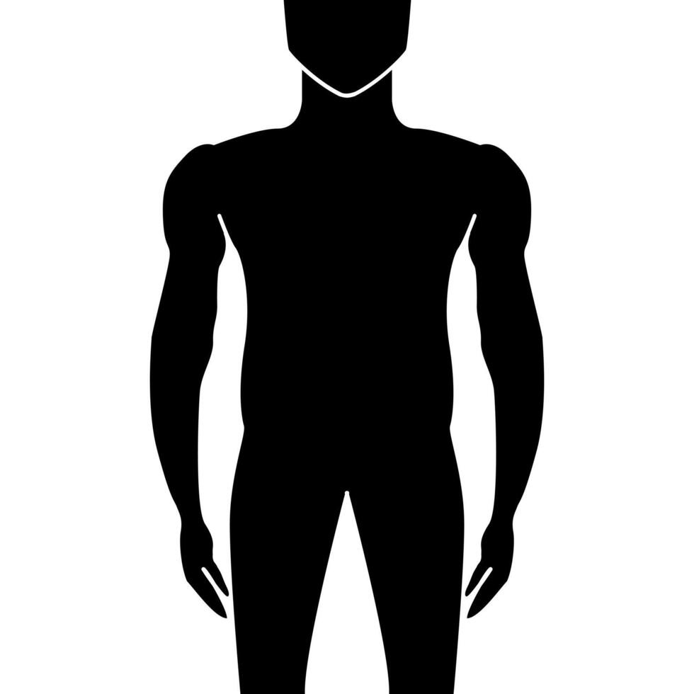 corpo silhouette di un' uomo nero e bianca isolato illustrazione vettore