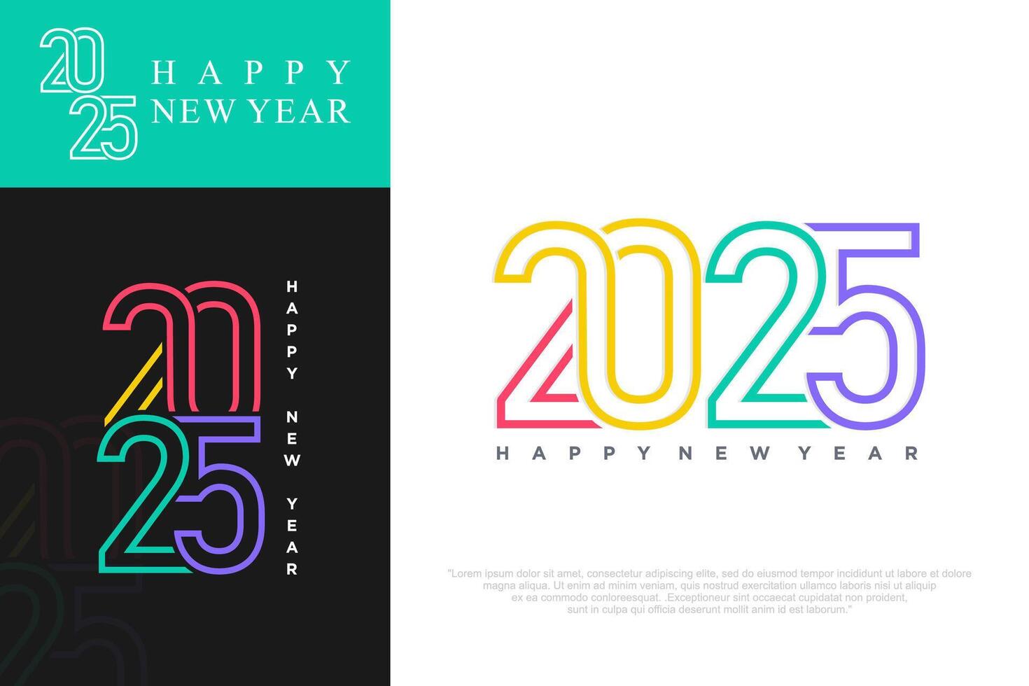 contento nuovo anno 2025 progettazione, 2025 logo testo design. nuovo anno celebrazione concetto . vettore illustrazione