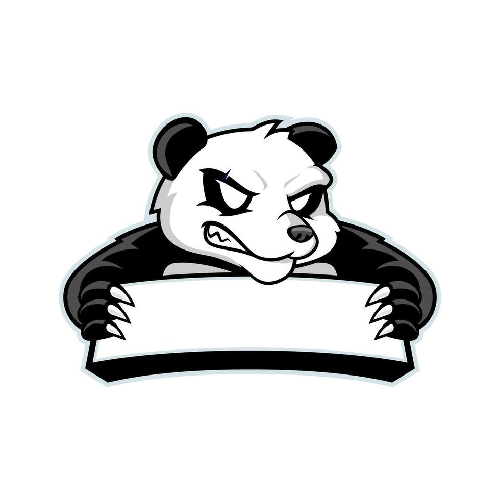 arrabbiato panda Tenere vuoto bandiera per un' sport squadra logo modello vettore