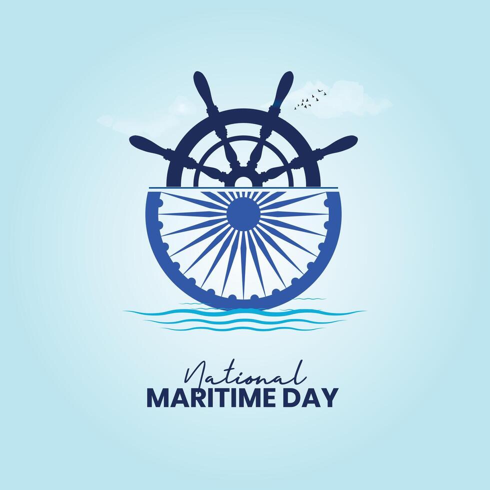 nazionale marittimo giorno design modello, il indiano della marina marittimo disegno, sottolinea il importanza di spedizione sicurezza, marittimo sicurezza, e marino ambiente speciale aspetto di il opera di imo vettore